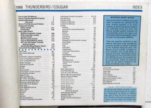 1986 Ford Mercury Dealer Electrical & Vacuum Diagram Manual ThunderBird Cougar