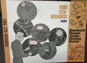 1986 Ford Mercury Dealer Electrical & Vacuum Diagram Manual LTD Marquis