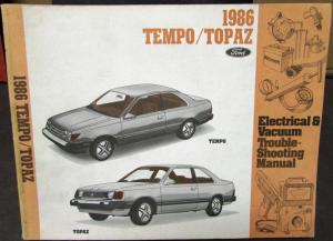 1986 Ford Mercury Dealer Electrical & Vacuum Diagram Manual Tempo Topaz