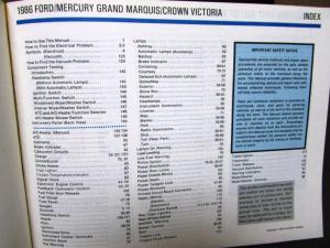 1986 Mercury Dealer Electrical & Vacuum Diagram Service Manual Grand Marquis