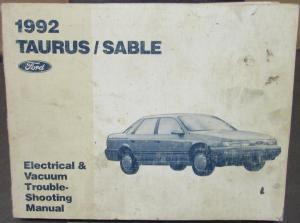 1992 Ford Taurus Mercury Sable Electrical & Vacuum Trouble Shooting Shop Manual