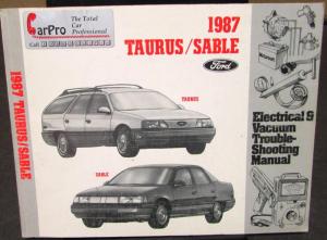 1987 Ford Mercury Dealer Electrical & Vacuum Diagram Service Manual Taurus Sable