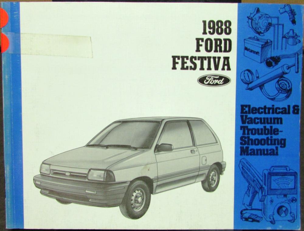 1988 Ford Dealer Electrical & Vacuum Diagram Service Manual Festiva