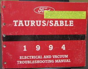 1994 Ford Taurus Mercury Sable Electrical & Vacuum Trouble Shooting Shop Manual