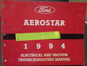 1994 Ford Aerostar Electrical & Vacuum Trouble Shooting Shop Service Manual
