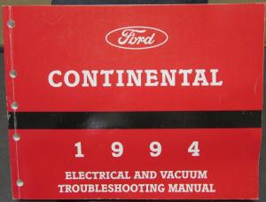 1994 Lincoln Continental Electrical & Vacuum Trouble Shooting Shop Serv Manual