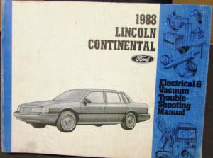 1988 Lincoln Dealer Electrical & Vacuum Diagram Service Manual Continental
