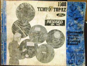 1988 Ford Mercury Dealer Electrical & Vacuum Diagram Service Manual Tempo Topaz