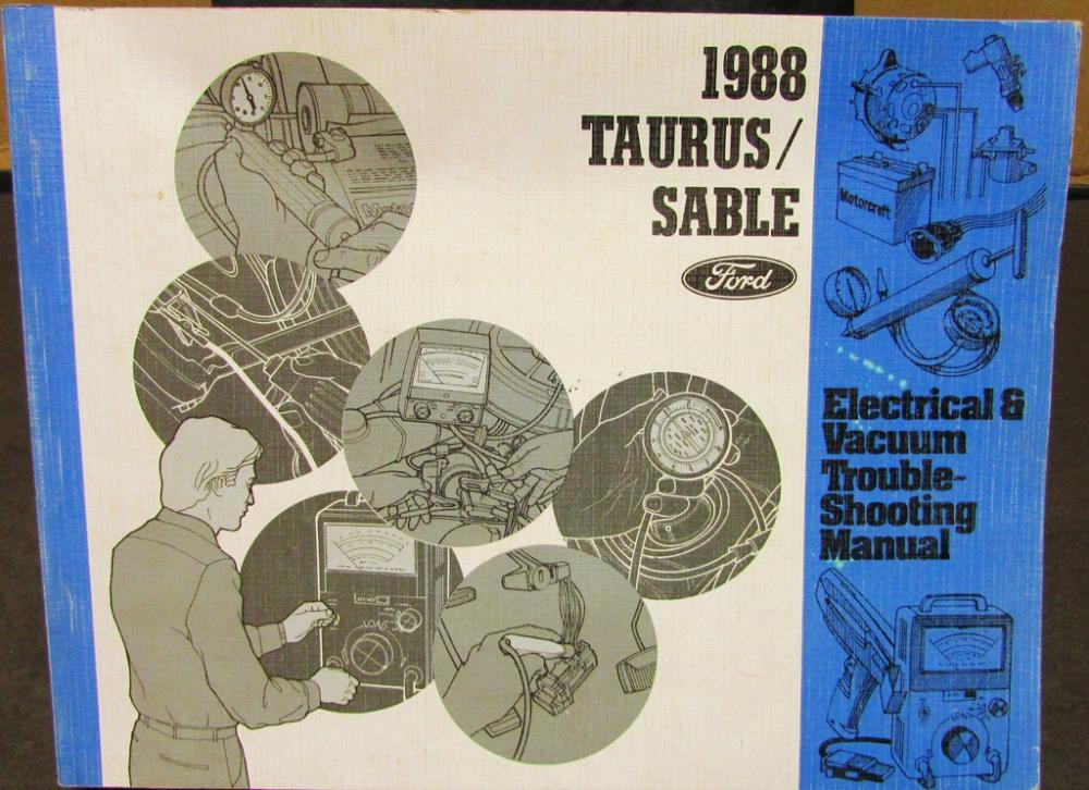 1988 Ford Mercury Dealer Electrical & Vacuum Diagram Manual Taurus Sable