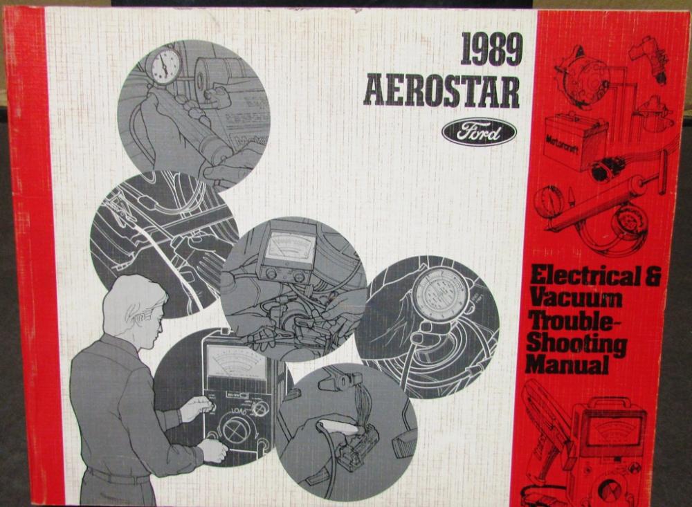 1989 Ford Dealer Electrical & Vacuum Diagram Service Manual Aerostar Van