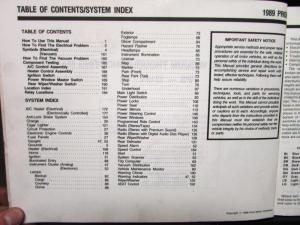 1989 Ford Dealer Electrical & Vacuum Diagram Service Manual Probe