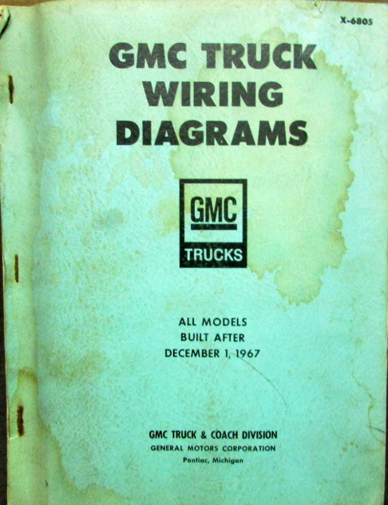 1968 GMC Dealer Electrical Wiring Diagram Service Manual All Truck Models
