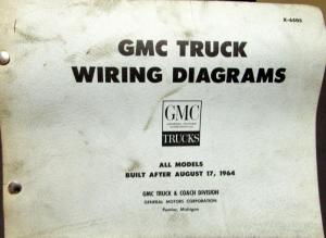 1965 GMC Dealer Electrical Wiring Diagram Service Manual All Truck Models