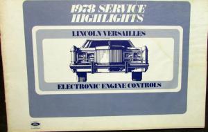 1978 Lincoln Dealer Electronic Engine Controls Service Manual Versailles Repair