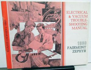 1980 Ford Mercury Dealer Electrical & Vacuum Diagram Manual Fairmont Zephyr