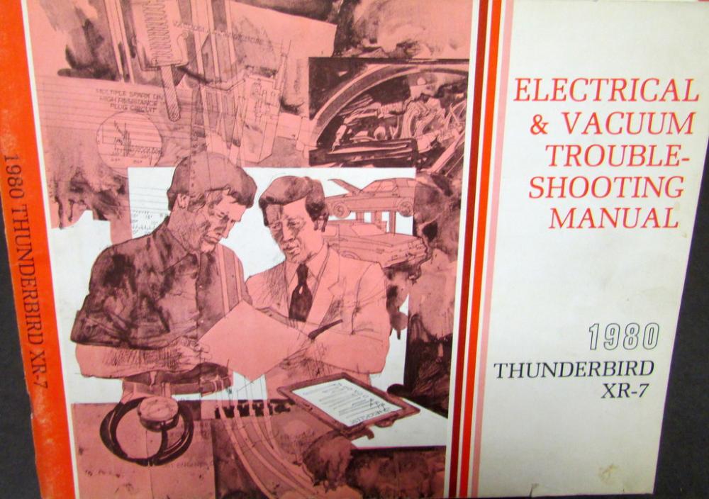 1980 Ford Mercury Dealer Electrical & Vacuum Diagram Service Manual T-Bird XR-7