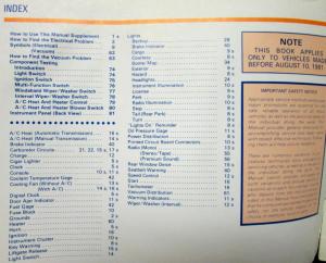 1982 Ford Mercury Electrical & Vacuum Diagram Service Manual EXP LN7