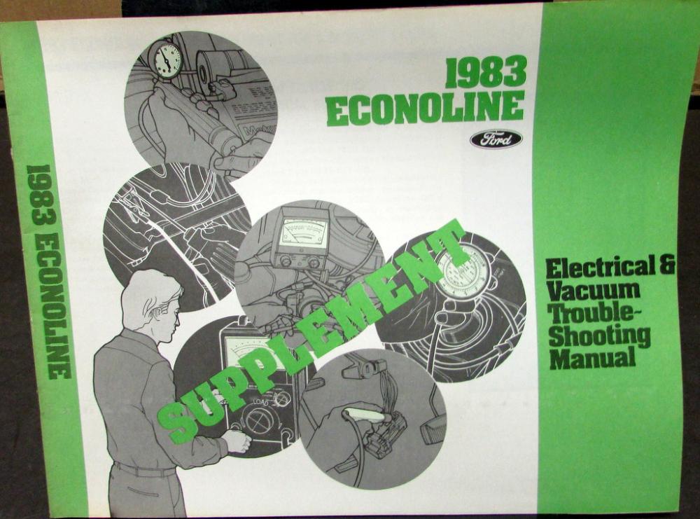 1983 Ford Dealer Electrical & Vacuum Diagram Service Manual Supplement Econoline