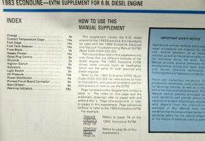 1983 Ford Dealer Electrical & Vacuum Diagram Service Manual Supplement Econoline
