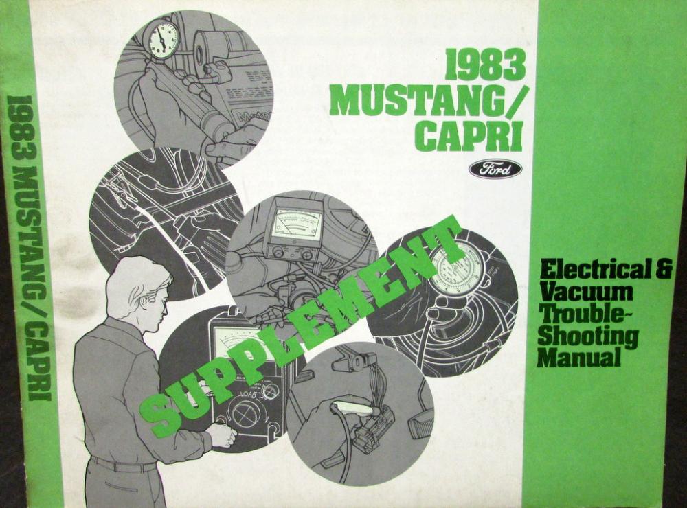 1983 Ford Mercury Electrical & Vacuum Diagram Manual Supplement Mustang Capri