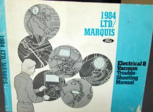 1984 Ford Mercury Dealer Electrical & Vacuum Diagram Manual LTD Marquis