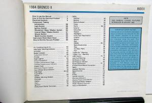 1984 Ford Dealer Electrical & Vacuum Diagram Service Manual Bronco II