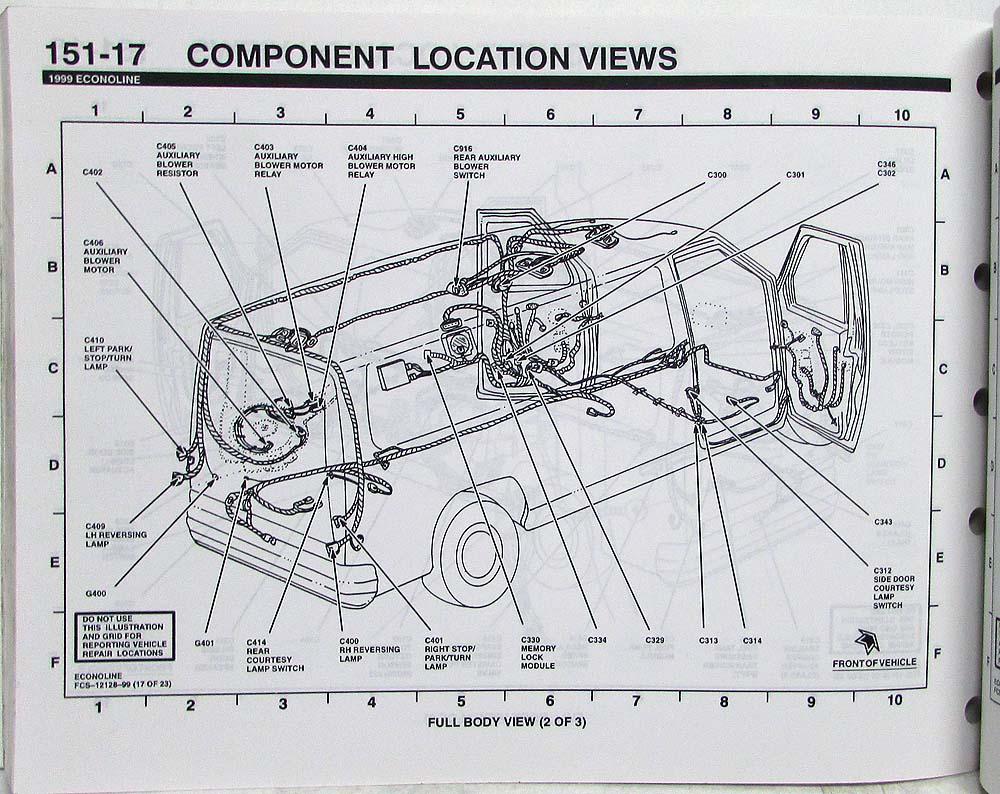 1999 Ford Dealer Electrical Wiring Diagram Service Manual Econoline