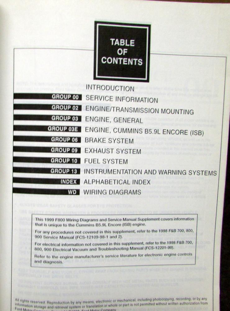 1999 Ford Dealer Electrical Wiring Diagram Service Manual