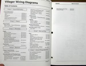 2000 Mercury Dealer Electrical Wiring Diagram Service Manual Villager