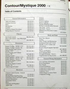 2000 Ford Mercury Dealer Electrical Wiring Diagram Manual Contour Mystique