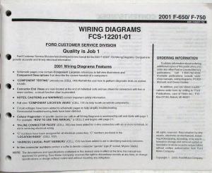 2001 Ford Dealer Electrical Wiring Diagram Manual Medium Duty Truck F650/750