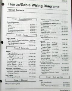 2001 Ford Mercury Dealer Electrical Wiring Diagram Service Manual Taurus Sable