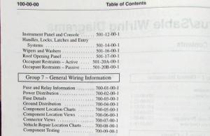 2001 Ford Mercury Dealer Electrical Wiring Diagram Service Manual Taurus Sable