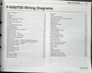 2002 Ford Dealer Electrical Wiring Diagram Service Manual F650/750 Medium Truck