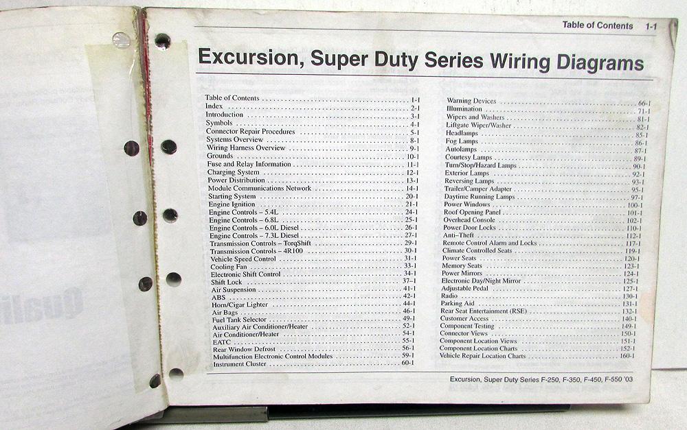 2003 Ford Dealer Electrical Wiring Diagram Manual Excursion F Super