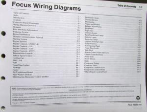 2004 Ford Electrical Wiring Diagram Service Manual Focus