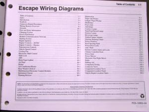 2004 Ford Electrical Wiring Diagram Service Manual Escape
