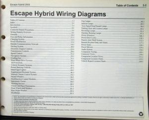 2005 Ford Electrical Wiring Diagram Service Manual Escape Hybrid