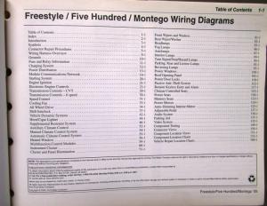 2005 Ford Mercury Electrical Wiring Diagram Service Manual Freestyle 500 Montego