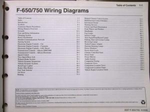 2007 Ford Dealer Electrical Wiring Diagram Manual F650 750 Super Duty Truck