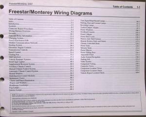 2007 Ford Mercury Dealer Electrical Wiring Diagram Manual Freestar Monterey