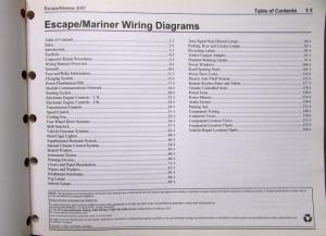 2007 Ford Mercury Dealer Electrical Wiring Diagram Manual Escape Mariner
