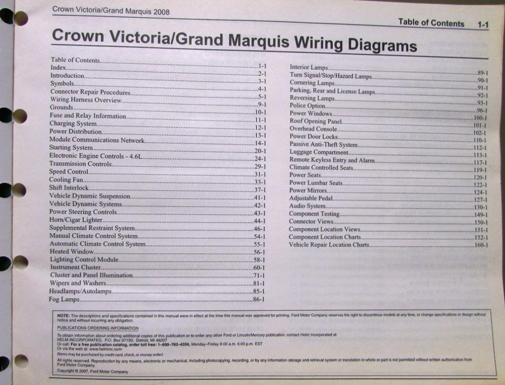 2008 Ford Mercury Electrical Wiring Diagram Manual Crown Vic Grand ... 2008 Ford Mercury Electrical Wiring Diagram Manual Crown Vic Grand ...