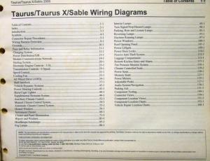 2008 Ford Mercury Dealer Electrical Wiring Diagram Service Manual Taurus X Sable