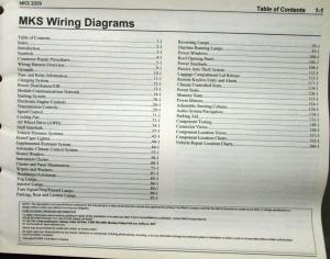 2009 Lincoln Dealer Electrical Wiring Diagram Service Manual MKS