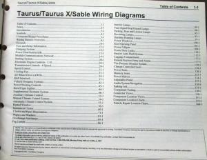 2009 Ford Mercury Dealer Electrical Wiring Diagram Service Manual Taurus X Sable