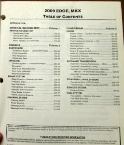 2009 Ford Edge and Lincoln MKX Service Shop Repair Manual Original