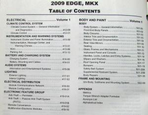 2009 Ford Edge and Lincoln MKX Service Shop Repair Manual Original