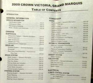 2009 Ford Crown Victoria & Mercury Grand Marquis Service Shop Repair Manual Orig