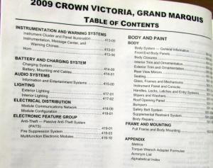2009 Ford Crown Victoria & Mercury Grand Marquis Service Shop Repair Manual Orig
